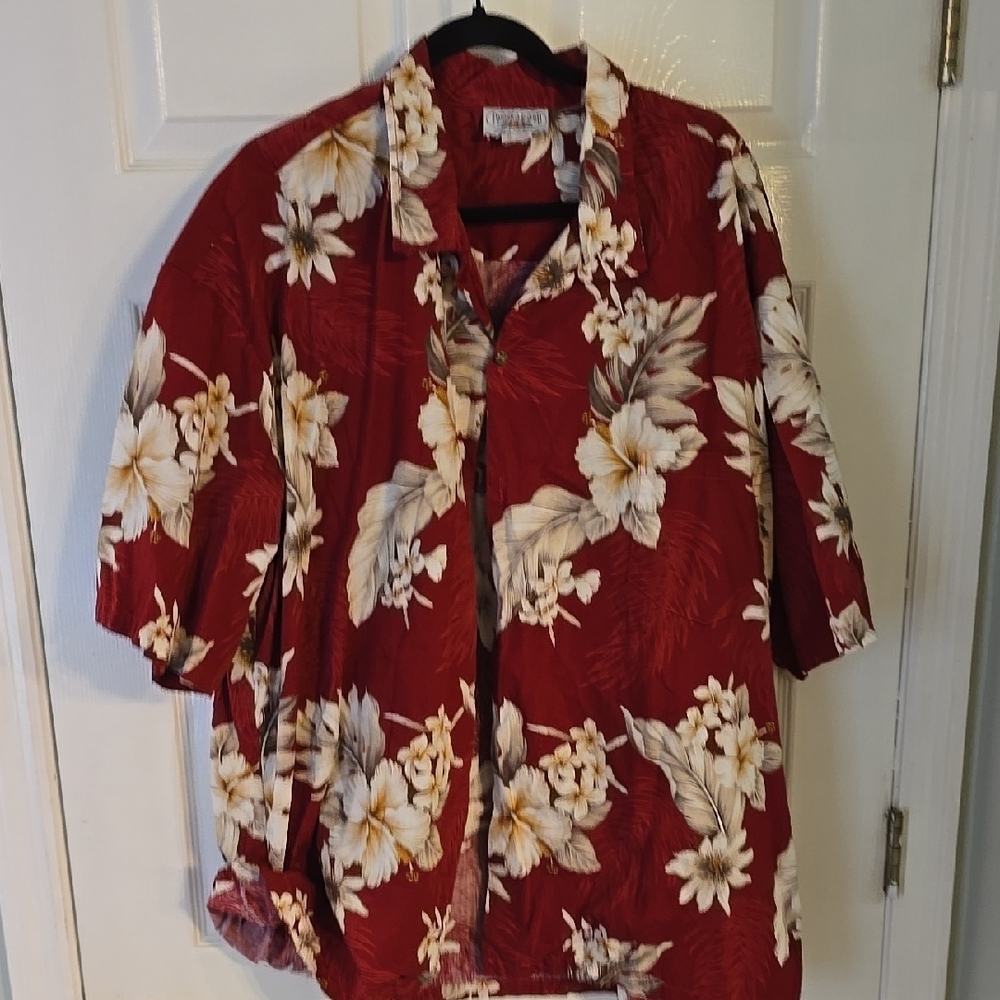 Red Floral Hawaiian Shirt